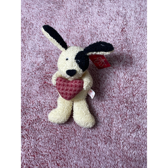 Russ Other - Vintage Baby Russ Stuffed Animal Dog One Size Cream Black Red Heart